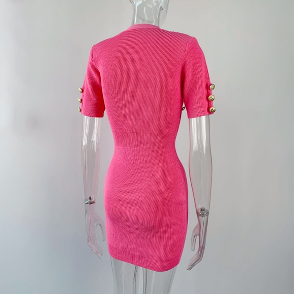 Black Pink NWT UNBRANDED Bodycon Mini Dress - Picture 12 of 14